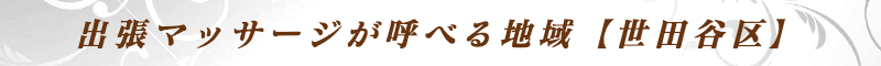 出張メンズエステ出張マッサージメベル東京の出張マッサージが呼べる地域【世田谷区】